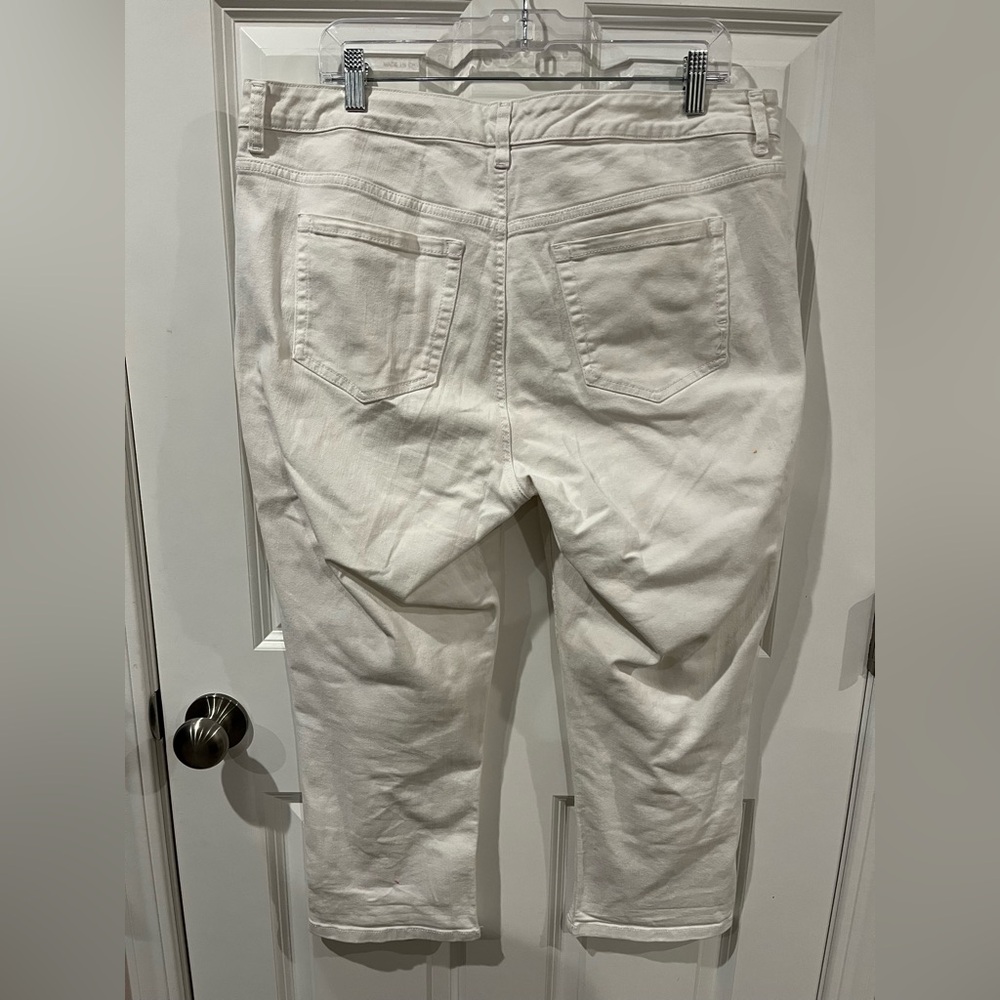 Jones New York Jeans City Cuffed Capri White Jeans Size 14 - Picture 7 of 7